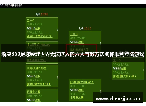 解决360足球经理世界无法进入的六大有效方法助你顺利登陆游戏